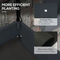 Outsunny Raised Planter with Greenhouse Cover, Mobile Elevated Garden Bed with Wheels and Bottom Shelf for Vegetables, Dark Grey(m-7)