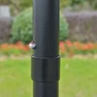 Outsunny Parasol de jardin Parasol droit Parasol inclinable aluminium fibre de verre polyester diamètre 2,65 m coloris rouge(m-9)
