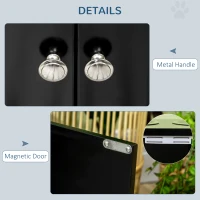 PawHut Raised Pet Feeder, with Two Bowls, Storage - Black(m-6)