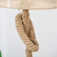 HOMCOM Nautical Style Table Lamp with Fabric Lampshade Metal Frame Power Switch, 48cm Home Desk Lamp Bedroom Living Room Study E27 Base, Beige(m-7)