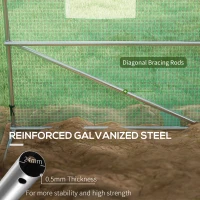 Outsunny Sprinkler System Polytunnel Greenhouse, 4 x 3(m), Green(m-7)