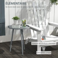 Outsunny Table basse de jardin ronde, table d'appoint extérieur avec bord rond en acier, dim. Ø40 x 50H cm gris(m-4)