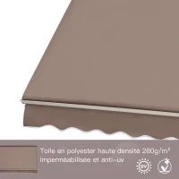Outsunny Store banne Manuel Inclinaison réglable Aluminium Polyester imperméabilisé 70L x 180l cm Taupe Clair(m-4)