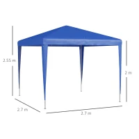 Outsunny 2.7m x 2.7m Garden Gazebo Marquee Party Tent Wedding Canopy Outdoor(Blue)(m-3)