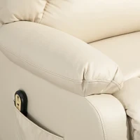 HOMCOM Fauteuil relax inclinable électrique releveur avec repose-pied et télécommande 86 x 92 x 102 cm Beige(m-9)