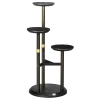 Outsunny 3-Tier Plant Stand, Plant Shelf Rack,  Bamboo Display Stand, 46x46x86cm, Dark Walnut(m-11)