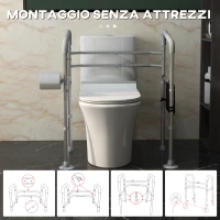 HOMCOM Supporto Water con Braccioli Regolabile in Altezza e Larghezza con 2 Piedini a Ventosa(m-7)