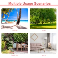 Outsunny Cotton Hammock Soft Portable Swing Sleeping w/ Headrest & Side Pocket Deluxe Swing Chair for Beach, Yard, Bedroom, Patio, Porch, Indoor, Outdoor，270 x 80 cm(m-6)