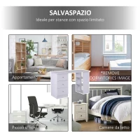 HOMCOM Scrivania Porta PC per Camera e Ufficio con Cassettiera e Ripiani Portaoggetti in Legno 120x49x72cm Bianco(m-7)