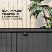 Outsunny Ladă de Exterior de 400L cu Capac cu Două Pârghii, Încuietoare și 2 Chei, 124x66x72 cm, Gri Închis(m-7)