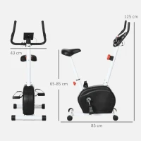 SPORTNOW Quiet Exercise Bike with 8-Level Magnetic Resistance and Heart Rate Sensor, for Home Gym, White and black(m-3)