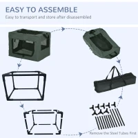 PawHut 48.5cm Pet Carrier, with Cushion, for Miniature Dogs - Grey(m-7)