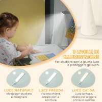 HOMCOM Banco Scuola con Sedia per Bambini 6-12 Anni con Altezza e Inclinazione Regolabile, Grigio(m-8)
