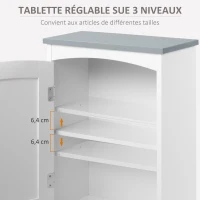 kleankin Meuble wc suspendu armoire à pharmacie murale armoire salle de bain rangement avec porte et étagère réglable - 41 x 18,5 x 52 cm - MDF - blanc(m-5)