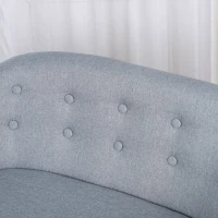 HOMCOM Fauteuil Enfant Canapé Chaise Enfant Design scandinave Grand Confort Dossier capitonné 10 Boutons piètement effilé Aspect Bois Clair revêtement Lin dim. 76L x 51P x 53,5H cm Gris Clair(m-8)