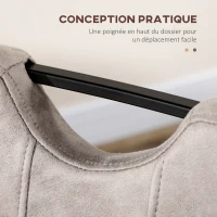 HOMCOM Lot de 4 chaises de salle à manger revêtement microfibre avec pieds luge en acier et poignée 43 x 58,5 x 99,5 cm gris(m-6)