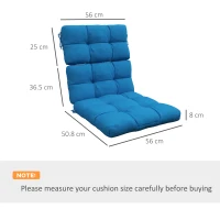 Outsunny 2-Piece Seat Cushion Replacement with Backrest, Garden Patio Chair Cushions Set with Ties, Blue(m-3)