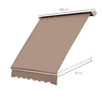 Outsunny Tenda da Sole a Caduta con Rullo Avvolgibile e Angolazione Regolabile 0-120°, 180×70cm, Marrone(m-3)