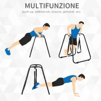 HOMCOM Barre per Dip con Passanti e Maniglie Imbottite, 90x81x92.5 cm, Nero(m-4)