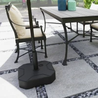 Outsunny Square Garden Parasol Base, Garden Umbrella Stand Heavy Duty Parasol Base, Filled Up to 25kg with Stand or 20kg with Water for for 38, 48 mm Poles, Black(m-8)
