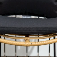 Outsunny Ensemble de 2 chaises de jardin en acier et résine tressée avec coussins moelleux 71,5 x 64 x 75 cm(m-8)