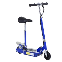 HOMCOM Trottinette électrique 120 W pliable pour enfant de 7 à 12 ans hauteur guidon et selle réglable 10 Km/h max. bleu(m-10)