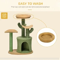 PawHut Multi Level Cat Tree, with Scratching Post, Toy Ball, Cat House, Bed - Green(m-5)