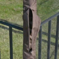 Outsunny 3 x 3 Meter Metal Gazebo Garden Outdoor 2-tier Roof Marquee Party Tent Canopy Pavillion Patio Shelter with Netting and Shelf Coffee(m-8)