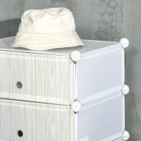 HOMCOM Mobile Scarpiera Modulare Salvaspazio, 6 Cubi 45x35x17 cm in Acciaio e PP, Bianco(m-9)