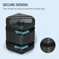 Outsunny HDPE Gazebo Weights Set of 4, Water or Sand Filled Weights for Gazebo Legs, with Built-in Handles and Secure Straps(m-7)