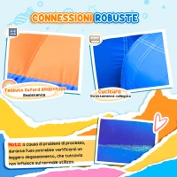 Outsunny Castello Gonfiabile Gigante e Rimbalzante per Bambini 3-8 Anni con Scivolo, Piscina e Gonfiatore 3.6x1.75x1.8m(m-8)