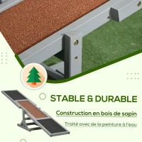 PawHut Agility sport pour chien bascule équipement entrainement chien bois sapin pré-huilé feutre bitumé antidérapant gris noir(m-4)