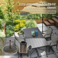Outsunny 12kg Resin Garden Parasol Base, Round Umbrella Base, Heavy Duty Sun Umbrella Base for 32, 38, 48 mm Umbrella Poles for Deck Poolside, Bronze Tone(m-4)