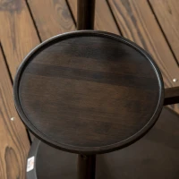 Outsunny 3-Tier Plant Stand, Plant Shelf Rack,  Bamboo Display Stand, 46x46x86cm, Dark Walnut(m-7)