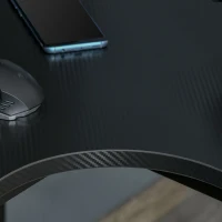 HOMCOM L-Shaped Gaming Desk, Computer Corner Desk, Home Office Workstation with Cable Management, 145 x 81 x 76cm, Black, Right(m-8)