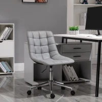 Vinsetto Ergonomic Office Chair Desk Chair with Adjustable Height Soft Breathable Fabric 360° Casters, Grey(m-2)