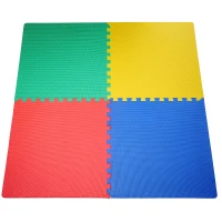 HOMCOM Alfombra Puzzle para Niños 8 Piezas Alfombrillas de Juego Espuma EVA con Área de Cobertura 2,88 m² No Tóxica 60x60x1,2 cm Multicolor(m-10)