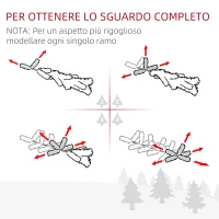 HOMCOM Albero di Natale Artificiale Slim 150cm con Supporto in Metallo 294 Rami(m-5)