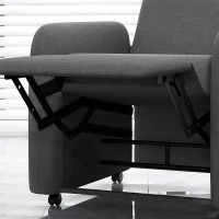 HOMCOM Poltrona Reclinabile 115° max con Poggiapiedi e 4 Ruote, in Poliestere e Legno, 76x78.5x102 cm, Grigio(m-9)