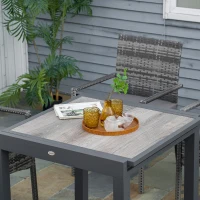 Outsunny Set da Giardino con Tavolo Allungabile e 6 Sedie con Cuscini in Rattan PE, Grigio e Marrone(m-7)