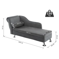 HOMCOM Sillón Relax con Cojín Almohada de Esponja Tapizado en Felpa 160x56x75cm(m-3)