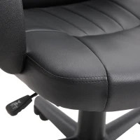 Vinsetto Silla de Oficina Giratoria Sillón de Escritorio Ergonómico con Ruedas Altura Ajustable Negro Material PU 60x60x90-99cm(m-8)