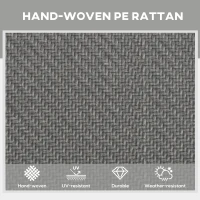 Outsunny Foldable Rattan Sun Lounger with 5-Level Adjust Backrest, Recliner Chair, Grey(m-4)