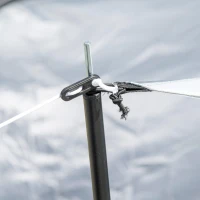 Outsunny Tenda da Campeggio 5 Posti con 2 Camere Impermeabile con Baldacchino, 590x245x193 cm, Grigio(m-8)