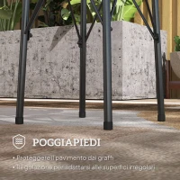 Outsunny Tavolino da Giardino con Intagli a Fiori e Foglie, Tavolo da Esterno e Interno, Ø40x50 cm, Nero(m-6)