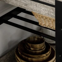 HOMCOM Carrello da Cucina Portavivande con 3 Cassetti e Mensola, Mobiletto Multiuso in Legno Truciolare, 60x50x84.5cm, Quercia(m-8)