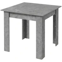 HOMCOM Square Dining Table, Modern Small Dining Table with Faux Cement Effect, Space Saving, Non-slip Foot Pads, Cement Grey(m-11)