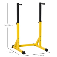 HOMCOM 83.5L x 71.5W x 126H cm Dip Station Chin Up Parallel Bars Pull Up Power Tower Home Gym Workout Bicep Tricep Fitness Equipment Height Adjustable(m-3)