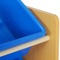 HOMCOM Étagère pour jouets enfants meuble de rangement 12 casiers plastique amovibles inclus cadre MDF coloris bois de hêtre(m-8)