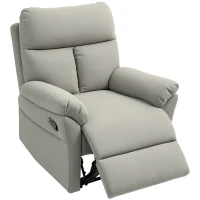 HOMCOM Poltrona Reclinabile 140° con Poggiapiedi, in Microfibra, Schiuma e Metallo, 84x91x102 cm, Grigio(m-10)